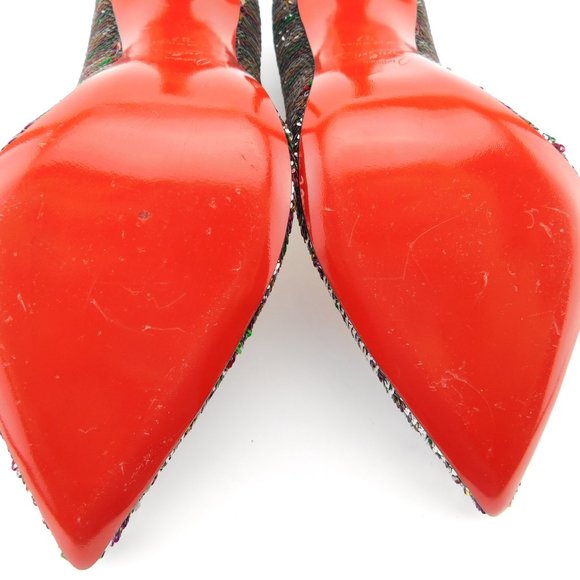 CHRISTIAN LOUBOUTIN Sparkly Sequin Pumps 37 - Picture 8 of 10